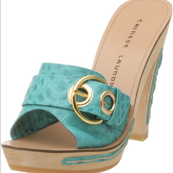 Chinese Laundry Amore Woman’s High heel Sandal Shoe NEW Aqua color Various Sizes - Picture 3 of 11